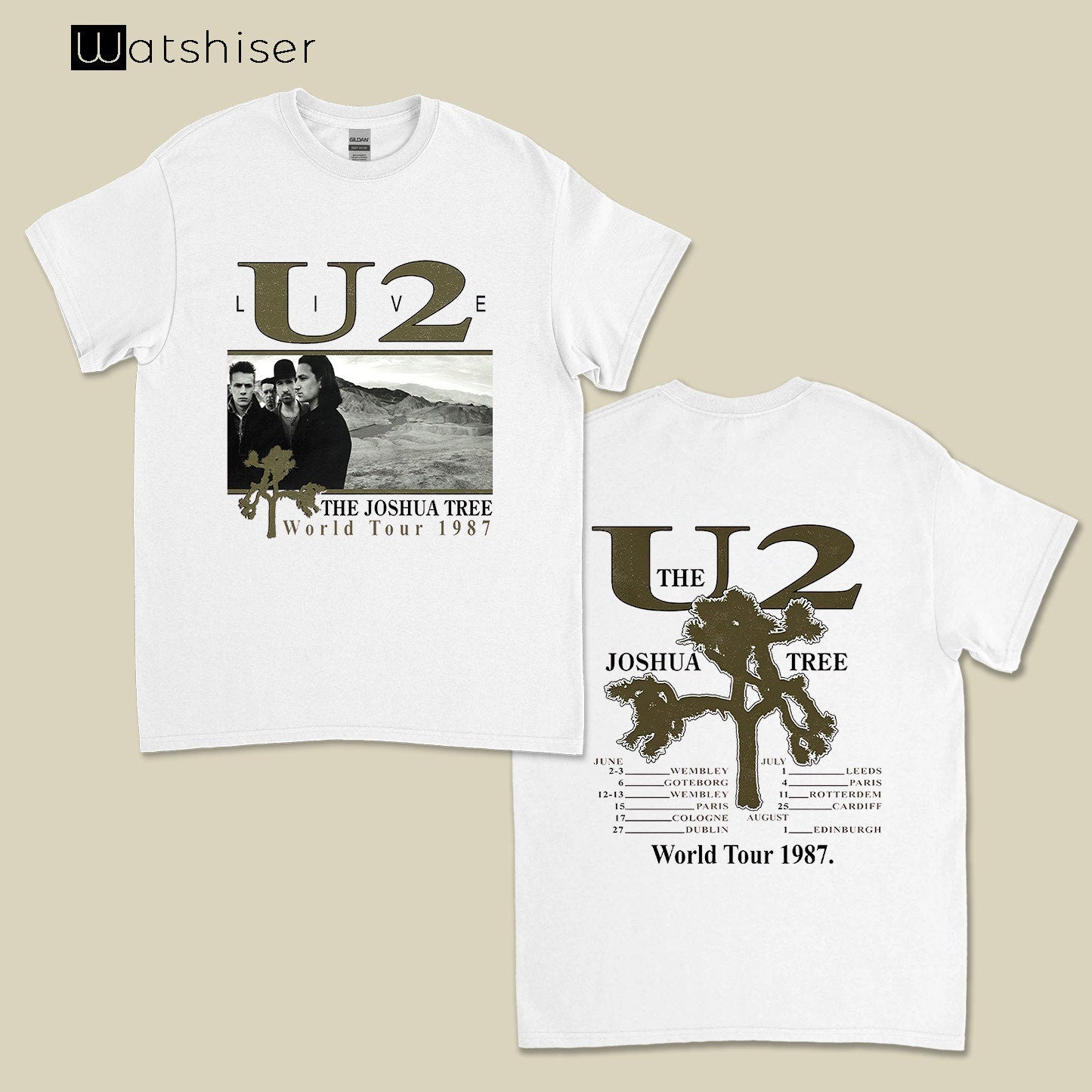 U2 The Joshua Tree World Tour Live 1987 shirts