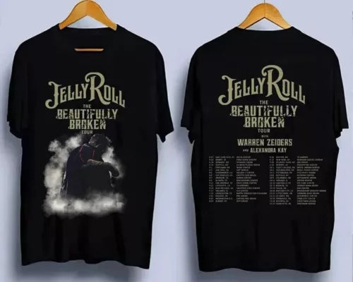 Jelly Roll The Beautifully Broken Tour 2024 Music T-Shirt Gift Fans