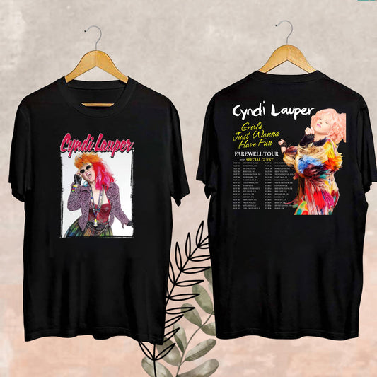 Cyndi Lauper Graphic Shirt - Girl Just Wanna Have Fun Farewell Tour 2024