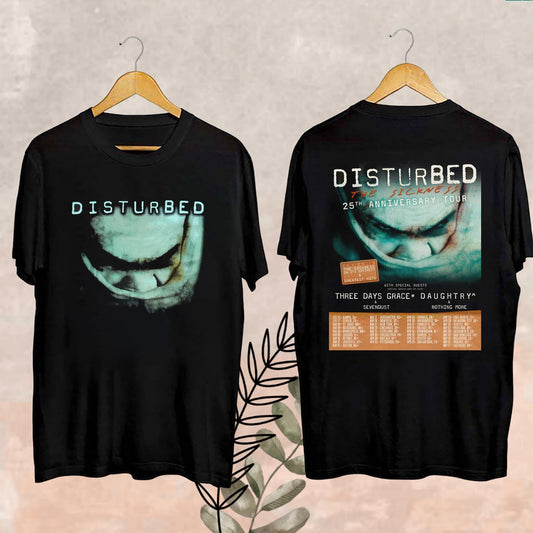 The Sickness 25th Anniversary Tour Fan Shirt, Disturbed Tour 2025 Fan Gift, Disturbed The Sickness 25th Anniversary
