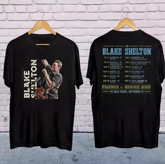 Blake Shelton Friends and Heroes Tour 2025 T-Shirt