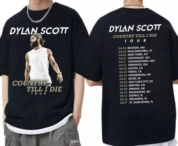 Dylan Scott Country Til I Die Tour 2024 Gift For Fan Shirt