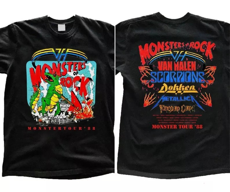 1988 Monsters Of Rock Tour Concert T-Shirt, Monsters Tour '88 Shirt, 90s Rock To