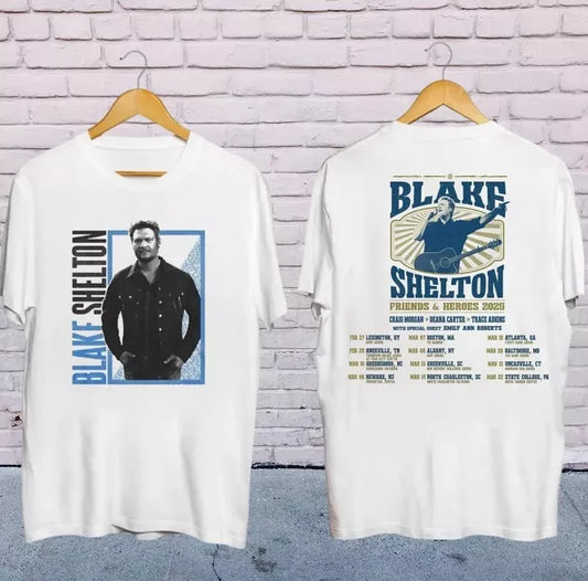 2025 Blake Shelton Friends and Heroes Tour Shirt, Blake Shelton Country Music, B