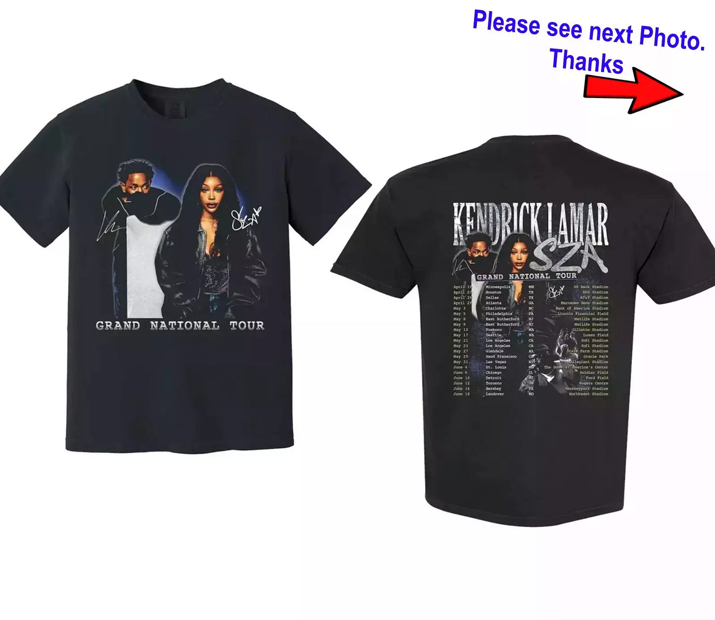 Grand National Tour 2025 T Shirt, GNX Kendrick Lamar Sza Shirt