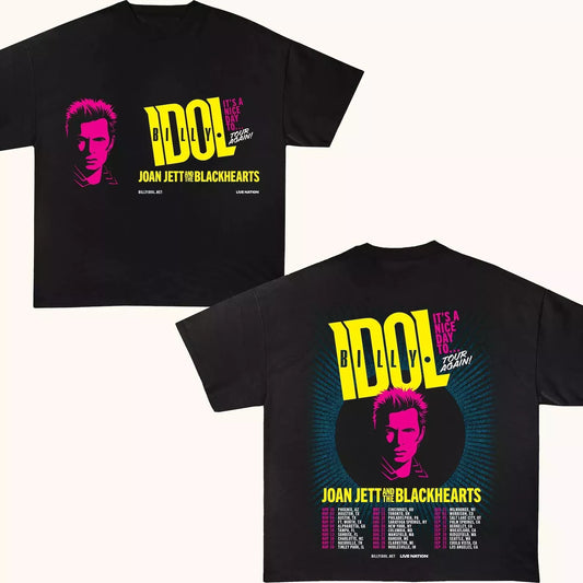 Billy Idol Tour 2025 Joan Jett And The Blackhearts 2-sided T Shirt
