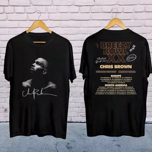 Chris Brown Signatures Shirt, 2025 Chris Brown Breezy Bowl XX Tour T-Shirt