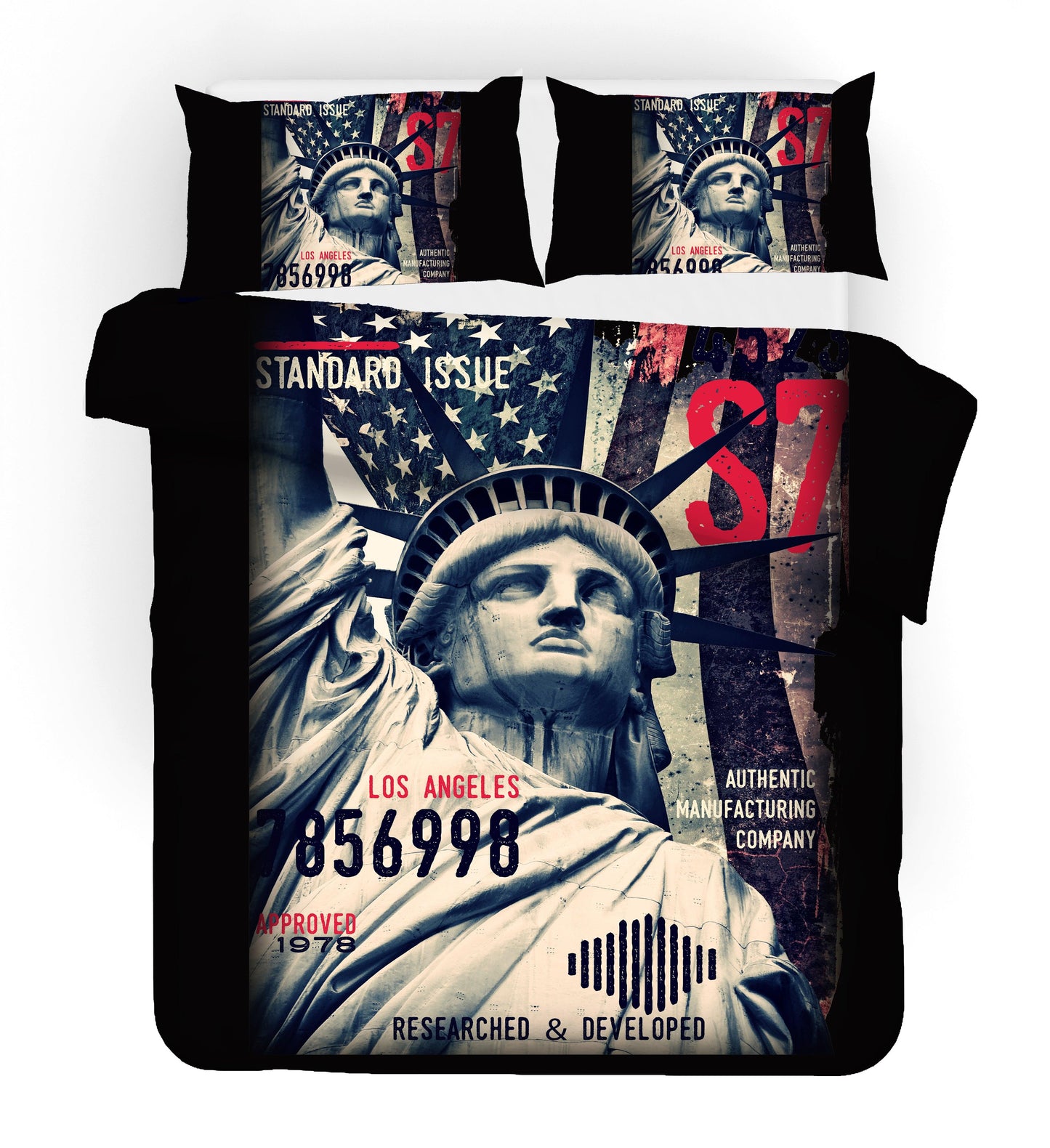3D Black Statue Liberty Quilt Cover Set Bedding Set Pillowcases 140