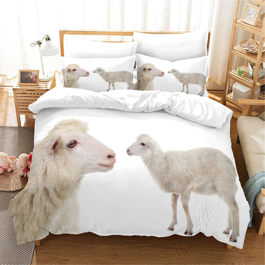 3D Animal Sheep Quilt Cover Set Bedding Set Duvet Cover Pillowcases 26