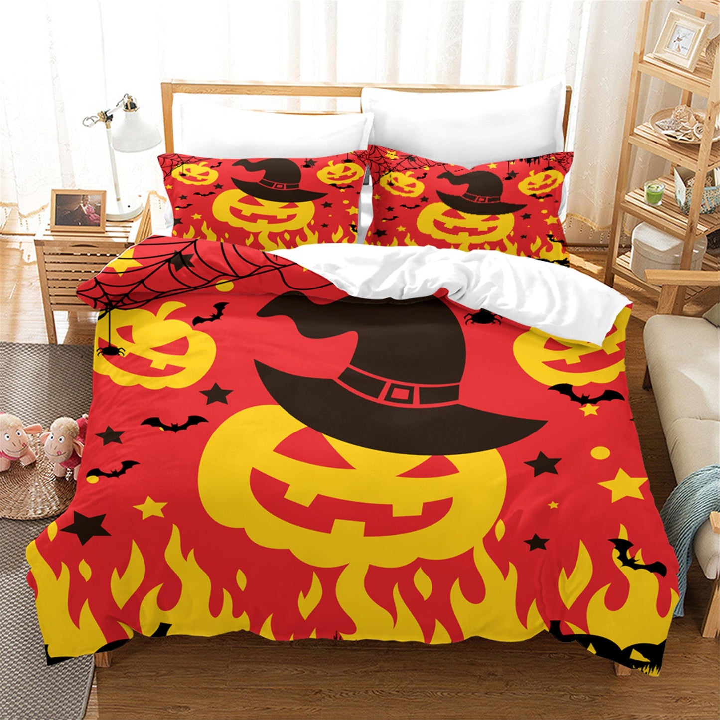 3D Cartoon Halloween Quilt Cover Set Bedding Set Duvet Cover Pillowcases WJ 1635
