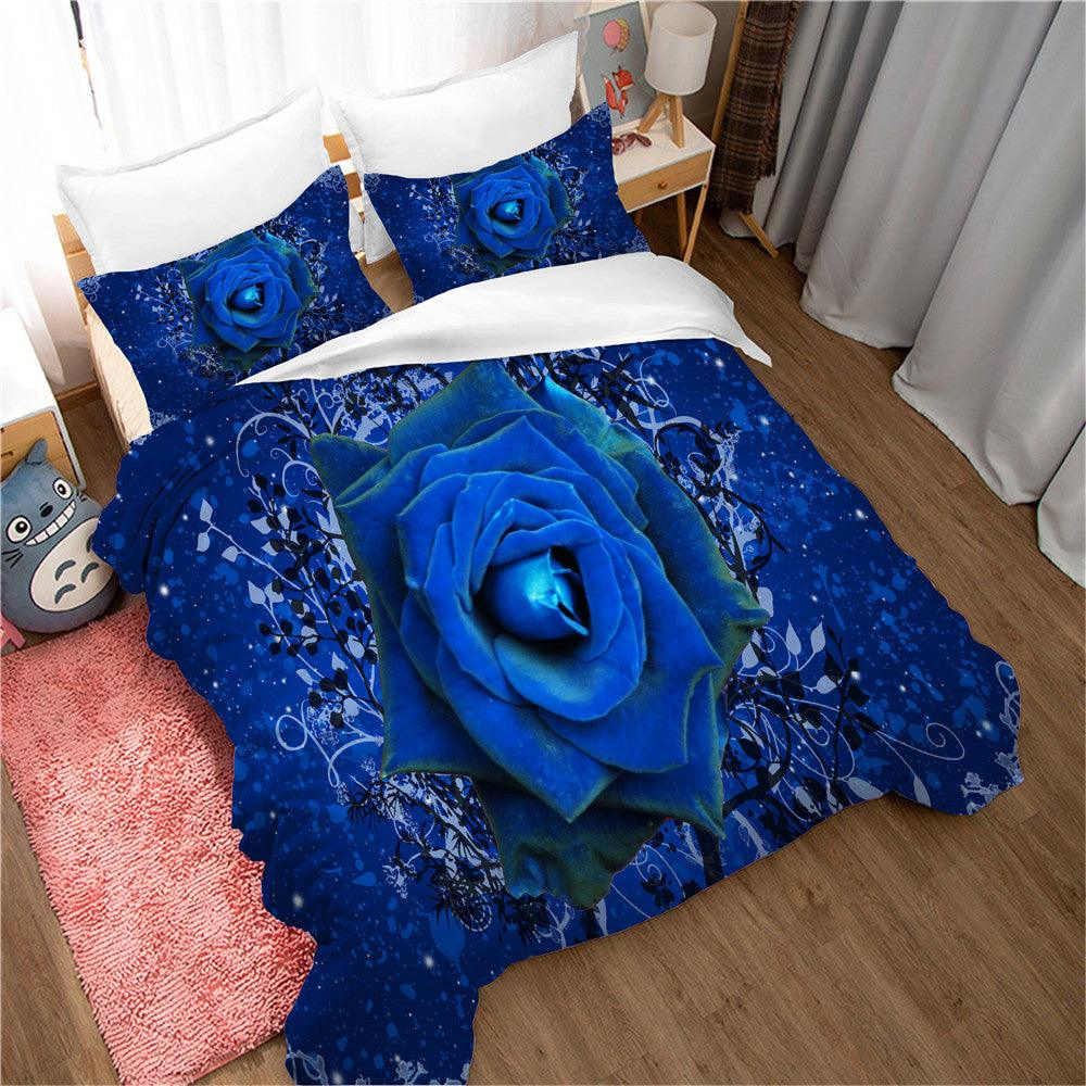 3D Blue Rose Floral Quilt Cover Set Bedding Set Duvet Cover Pillowcases 171
