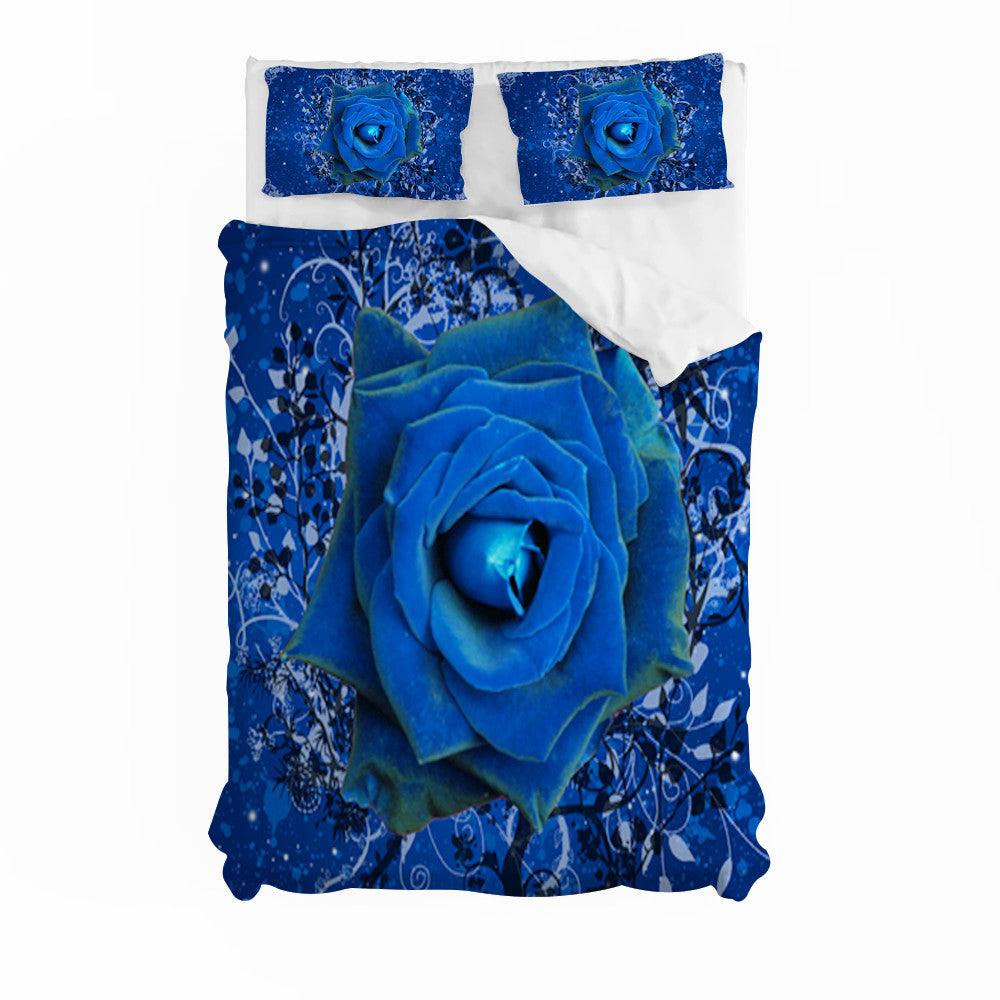 3D Blue Rose Floral Quilt Cover Set Bedding Set Duvet Cover Pillowcases 171