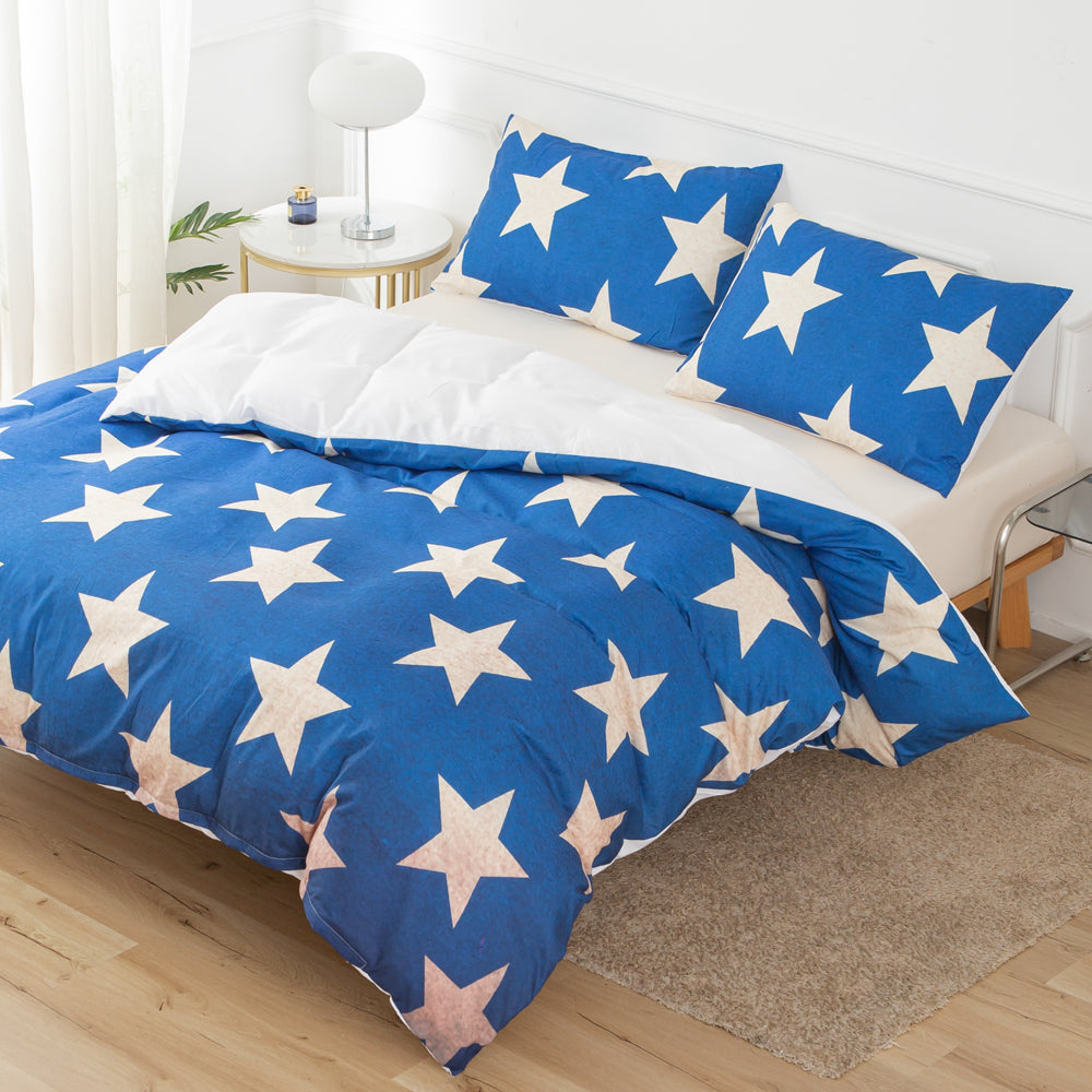 3D Blue Star Geometric Pattern Quilt Cover Set Bedding Set Duvet Cover Pillowcases 611