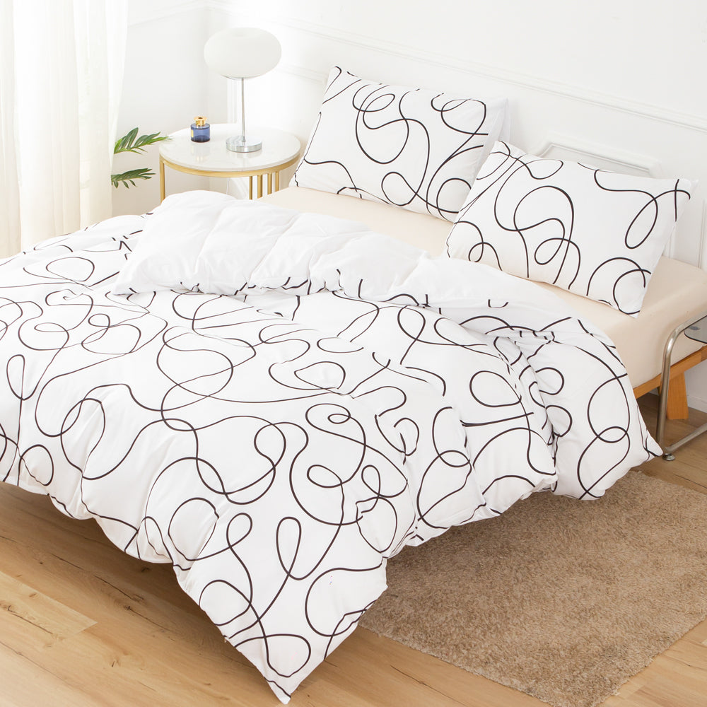 3D Black Lines Quilt Cover Set Bedding Set Duvet Cover Pillowcases 616