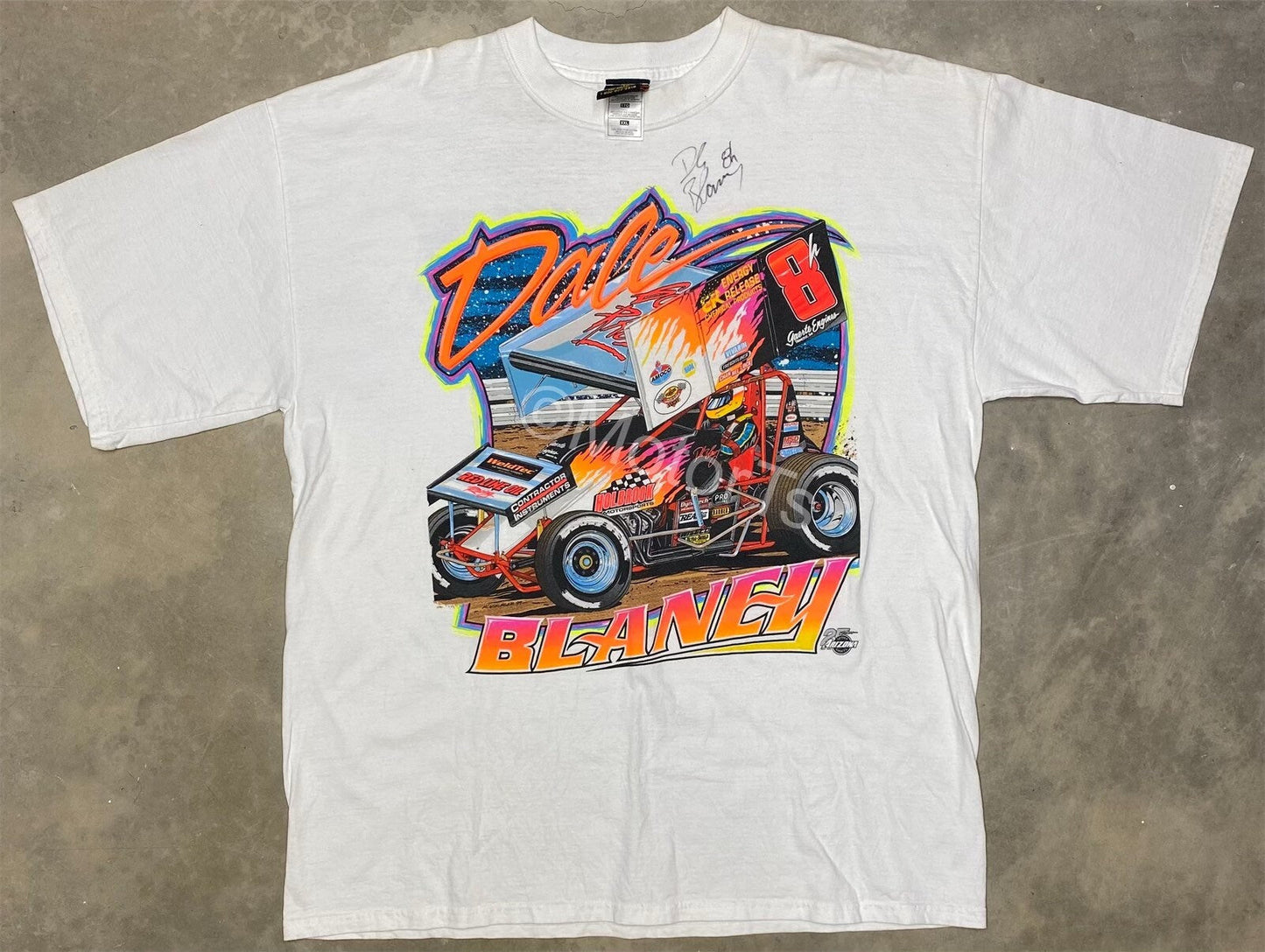Vintage 1999 Dale Blaney Holbrook Motorsports Autographed Sprint Car Tee