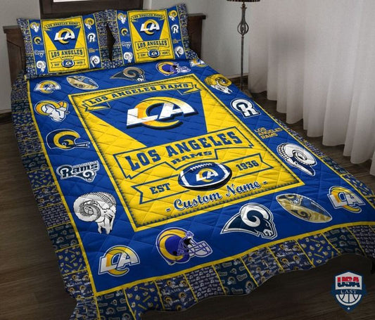 NFL Los Angeles Rams Custom Name Logo History Bedding Set