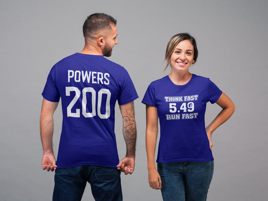 Think Fast Run Fast 5.49 Shirt, Chad Powers Double Sided T-shirt