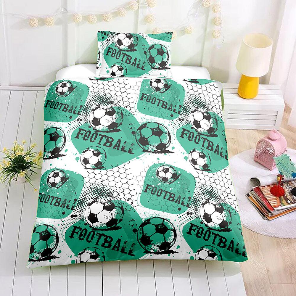 3D Cartoon Football Quilt Cover Set Bedding Set Pillowcases 56