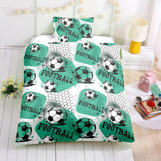 3D Cartoon Football Quilt Cover Set Bedding Set Pillowcases 56