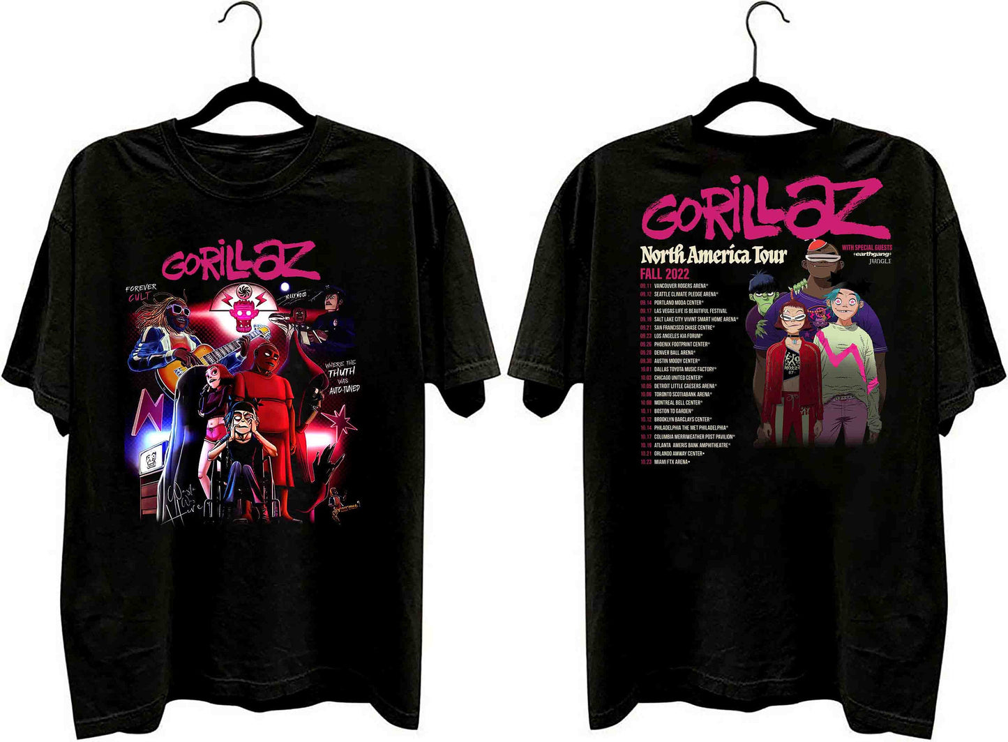 Gorillaz North America Tour 2022 Tshirt