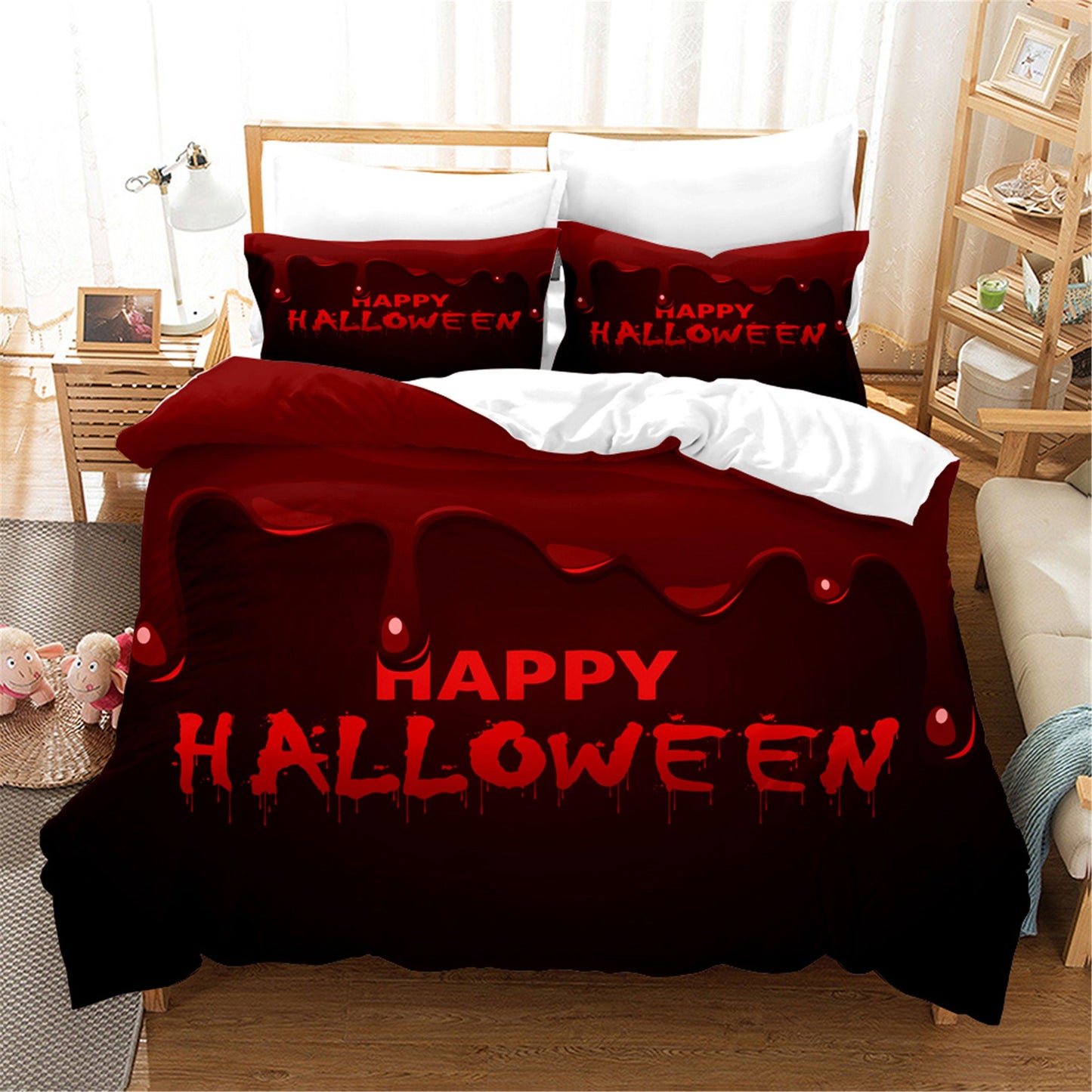 3D Cartoon Halloween Quilt Cover Set Bedding Set Duvet Cover Pillowcases WJ 1636