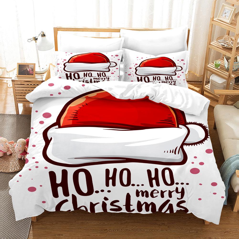 3D Cartoon Christmas Quilt Cover Set Bedding Set Duvet Cover Pillowcases WJ 1643