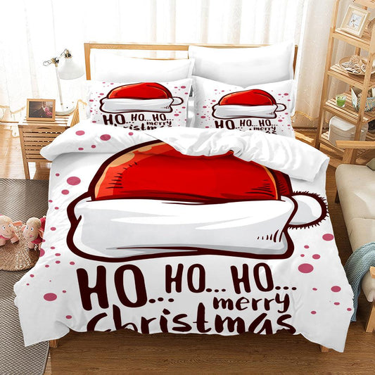 3D Cartoon Christmas Quilt Cover Set Bedding Set Duvet Cover Pillowcases WJ 1643