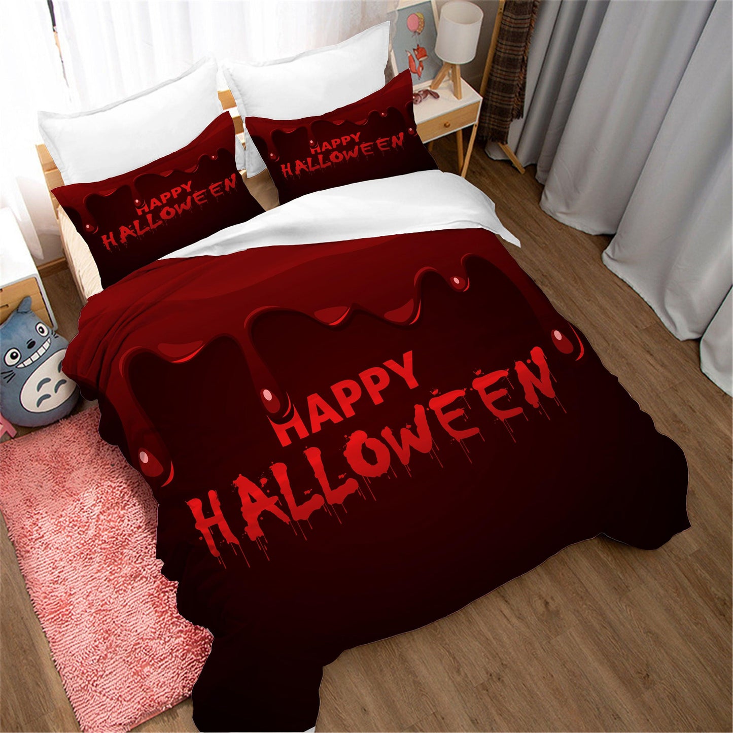 3D Cartoon Halloween Quilt Cover Set Bedding Set Duvet Cover Pillowcases WJ 1636