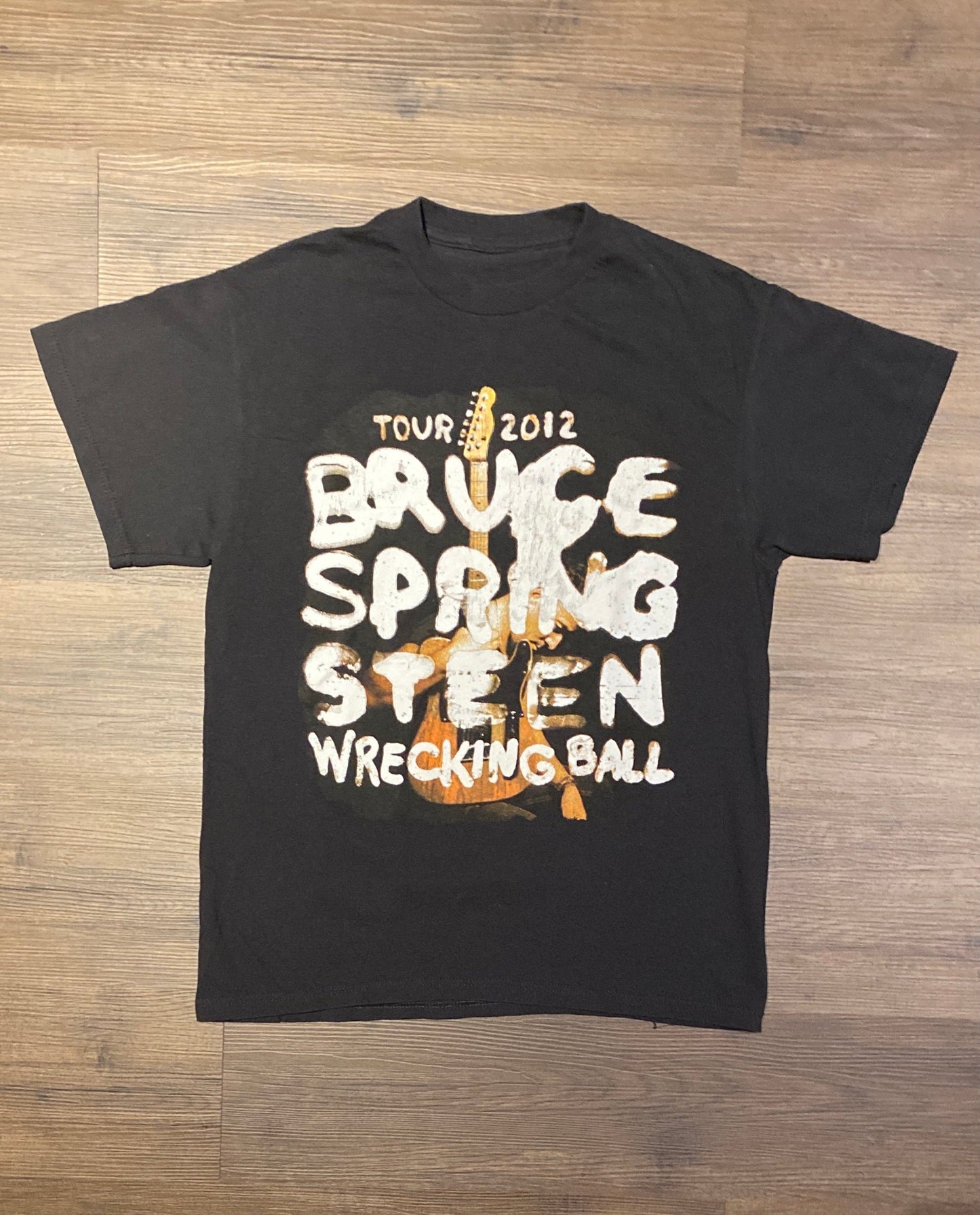 Bruce Springsteen Wrecking Ball Tour 2012 Graphic Tee | Size Large | Vintage 2000s Music Rock Band Black T-Shirt