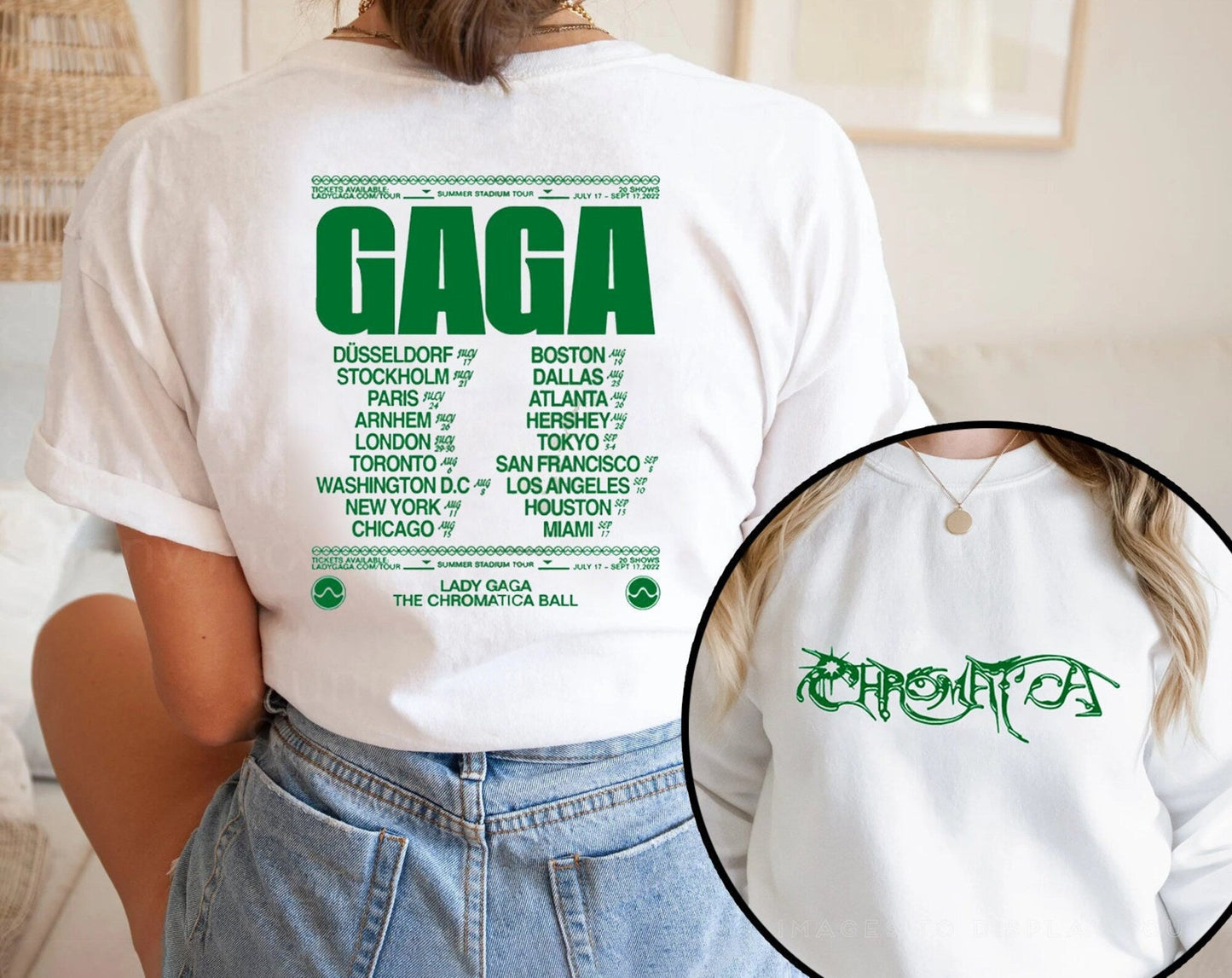 LD Gaga Tour Shirt, The Chromatica 2022 Tour Double sided shirt