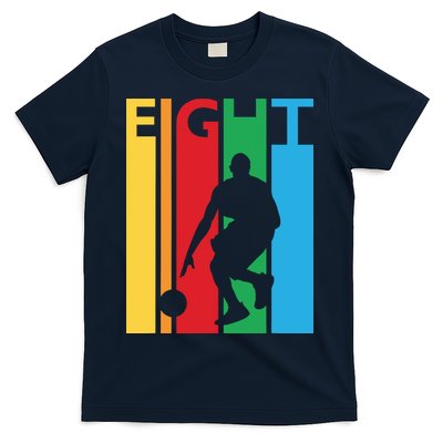 8th Birthday Gift Eight Colorful Basketball 8 Year Old T-Shirt