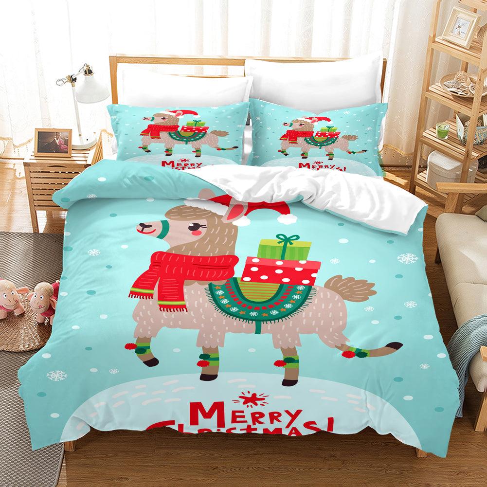 3D Cartoon Christmas Quilt Cover Set Bedding Set Duvet Cover Pillowcases WJ 1644