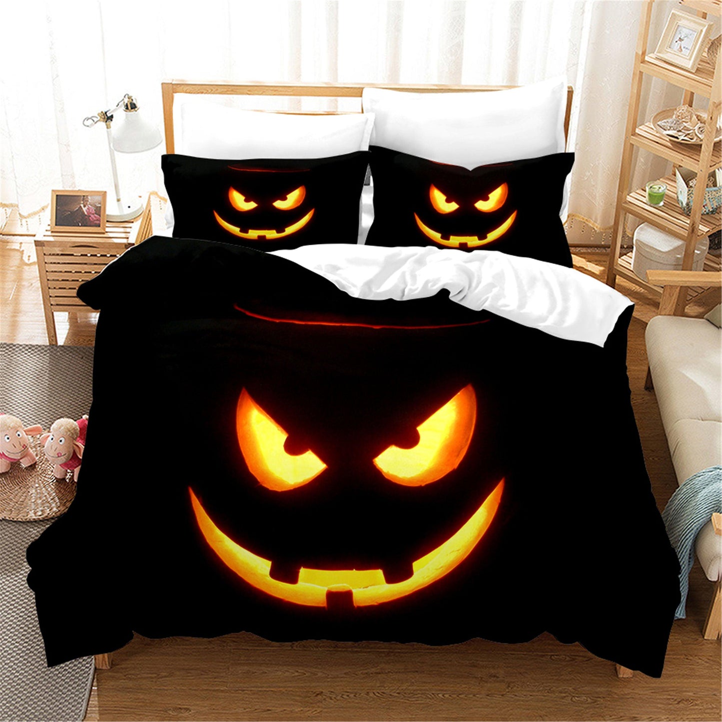 3D Cartoon Halloween Quilt Cover Set Bedding Set Duvet Cover Pillowcases WJ 1637