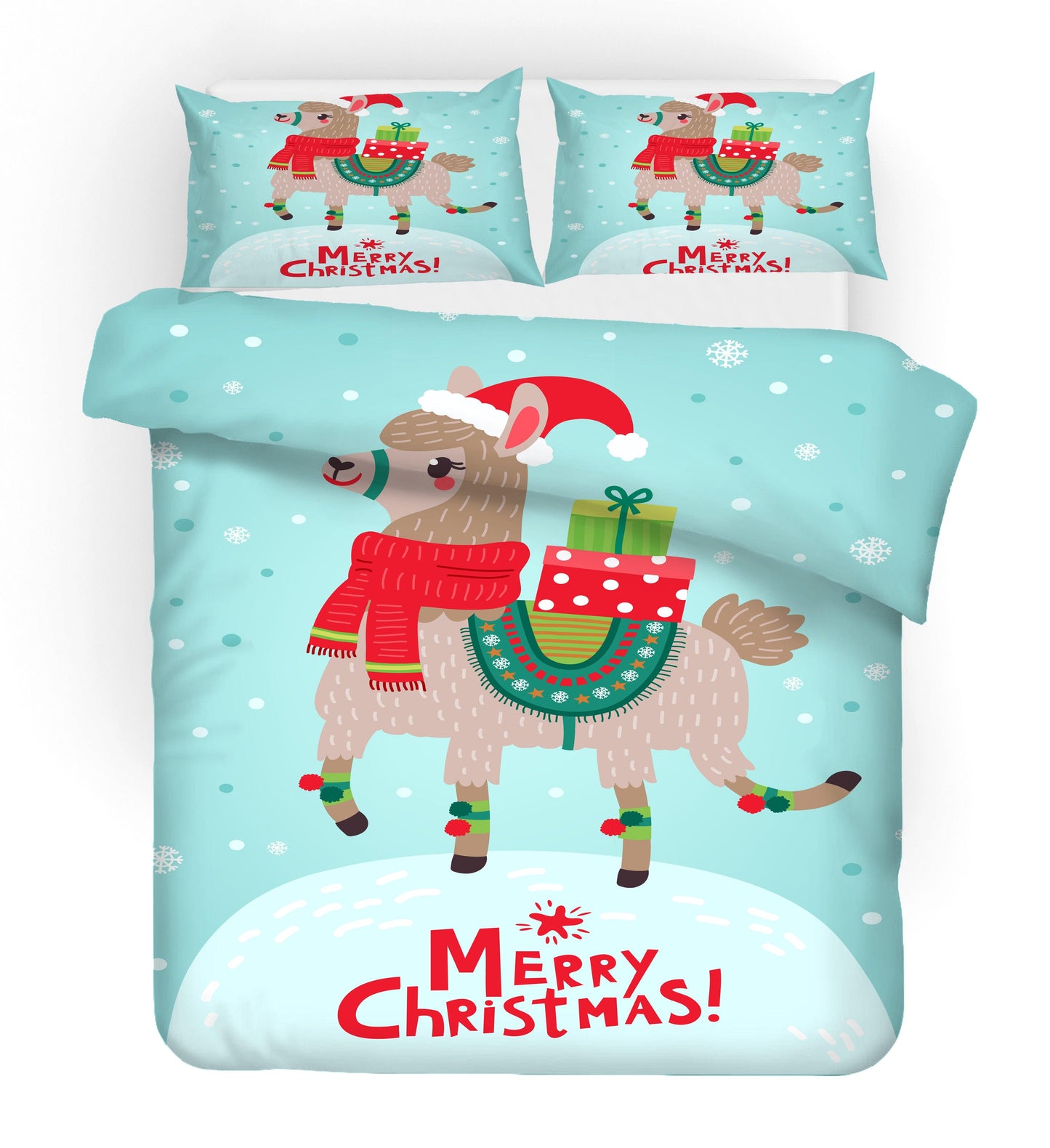 3D Cartoon Christmas Quilt Cover Set Bedding Set Duvet Cover Pillowcases WJ 1644