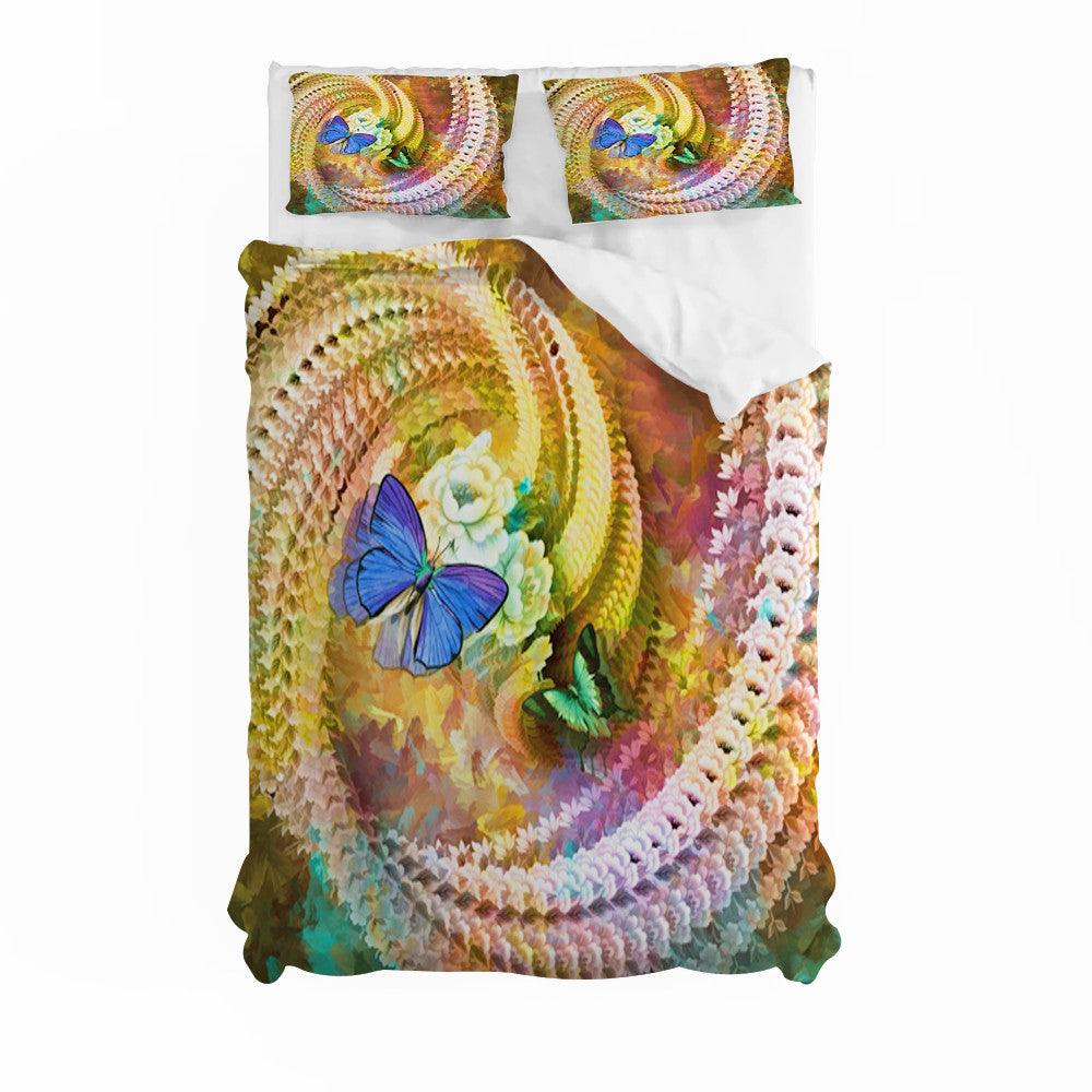 3D Artistic Floral Butterfly Quilt Cover Set Bedding Set Duvet Cover Pillowcases 173