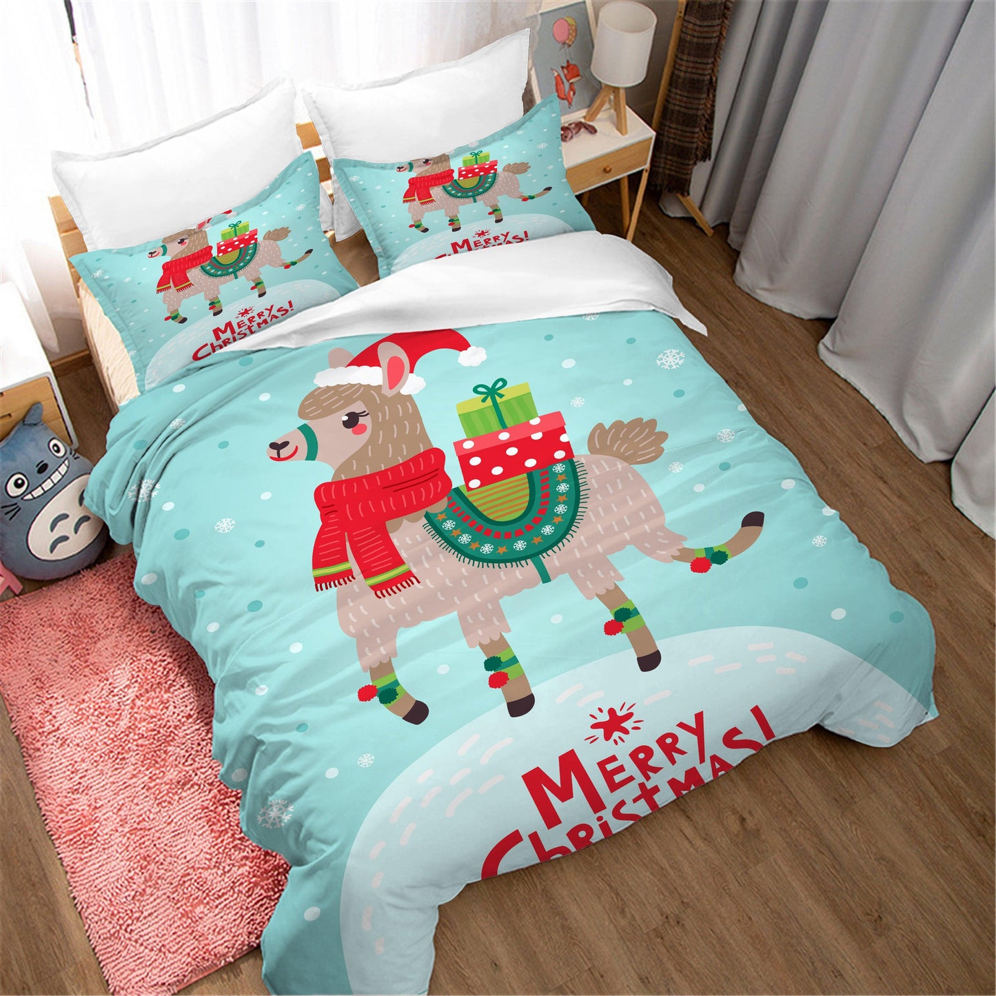 3D Cartoon Christmas Quilt Cover Set Bedding Set Duvet Cover Pillowcases WJ 1644