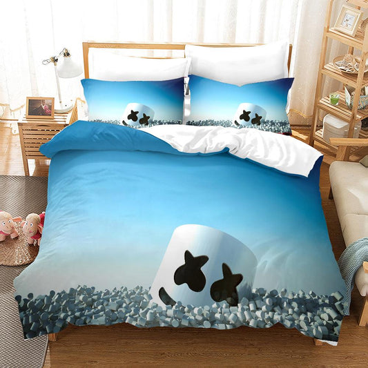 3D Blue Marshmello Doctom Quilt Cover Set Bedding Set Pillowcases 21