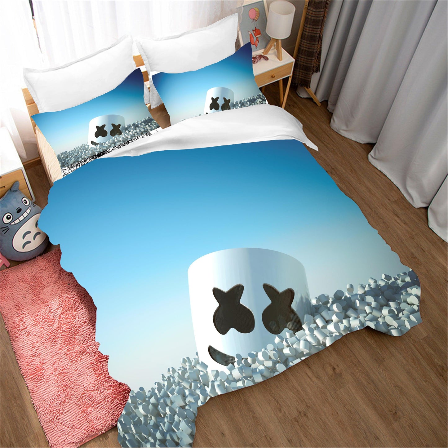 3D Blue Marshmello Doctom Quilt Cover Set Bedding Set Pillowcases 21