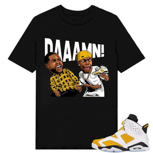 A J 6 Yellow Ochre Unisex T-Shirt, Sweatshirt, DAAAMN, Shirt To Match Sneaker