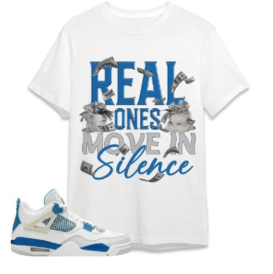 AJ 4 Industrial Blue Unisex T-Shirt, Sweatshirt, Hoodie, Move In Silence Money, Shirt To Match Sneaker