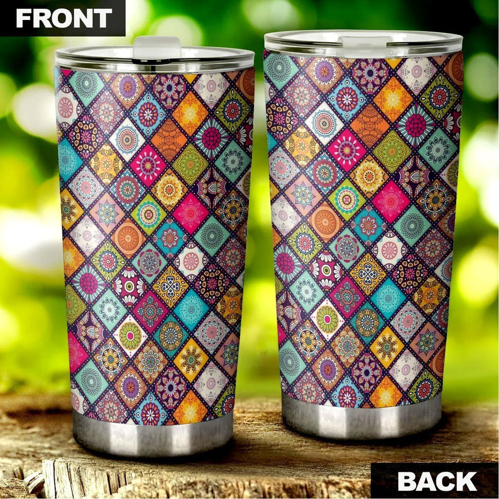 Abstract Needlepoint Tumbler Cup Custom Car Accessories
