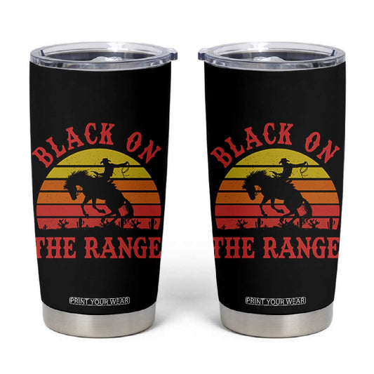 African American Black Cowboy Tumbler Cup Black On The Range Rodeo TS11