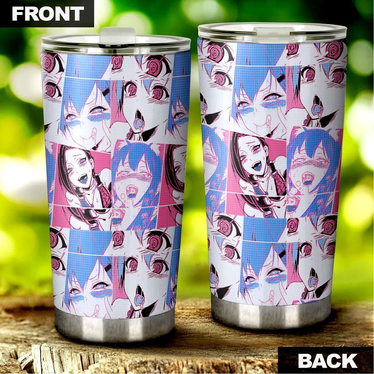 Ahegao Tumbler Cup Custom Neon Vintage Car Interior Accessories