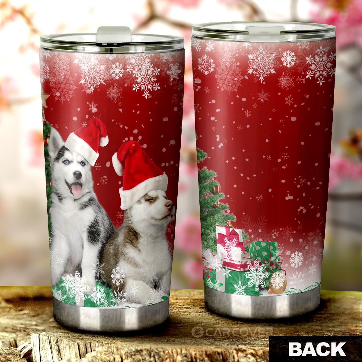 Alaskan Malamutes Tumbler Cup Custom Dog Car Accessories Christmas