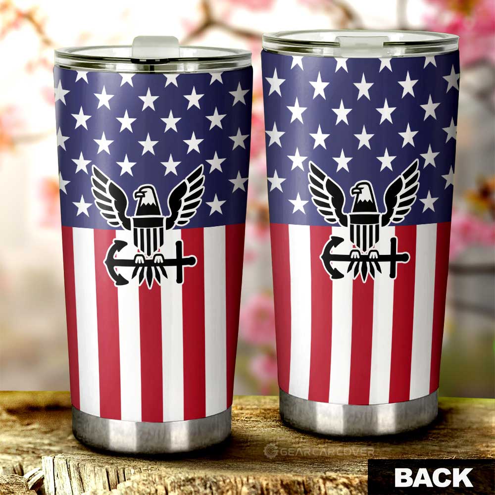 American Flag Military Navy Tumbler Cup Custom Car Interior Accessories