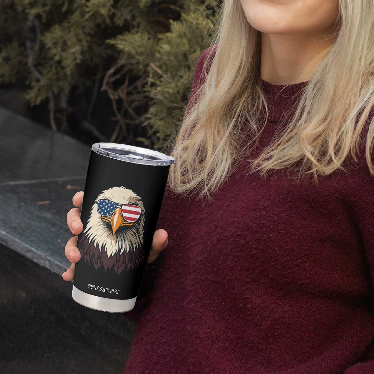 American Flag Patriotic Eagle Tumbler Cup 4th of July TS10