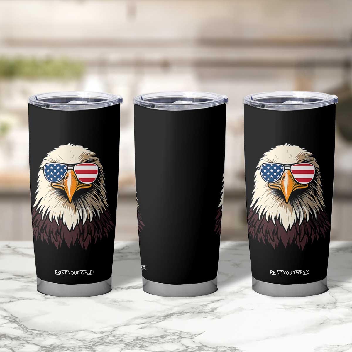 American Flag Patriotic Eagle Tumbler Cup 4th of July TS10