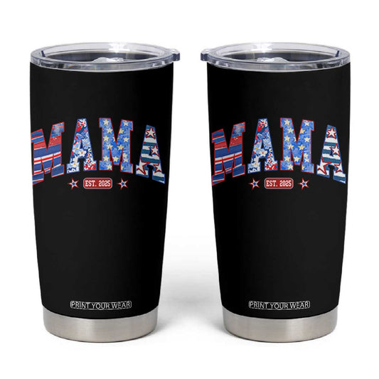 American Mama Est 2025 Tumbler Cup 4th of July Pregnancy Reveal TS10
