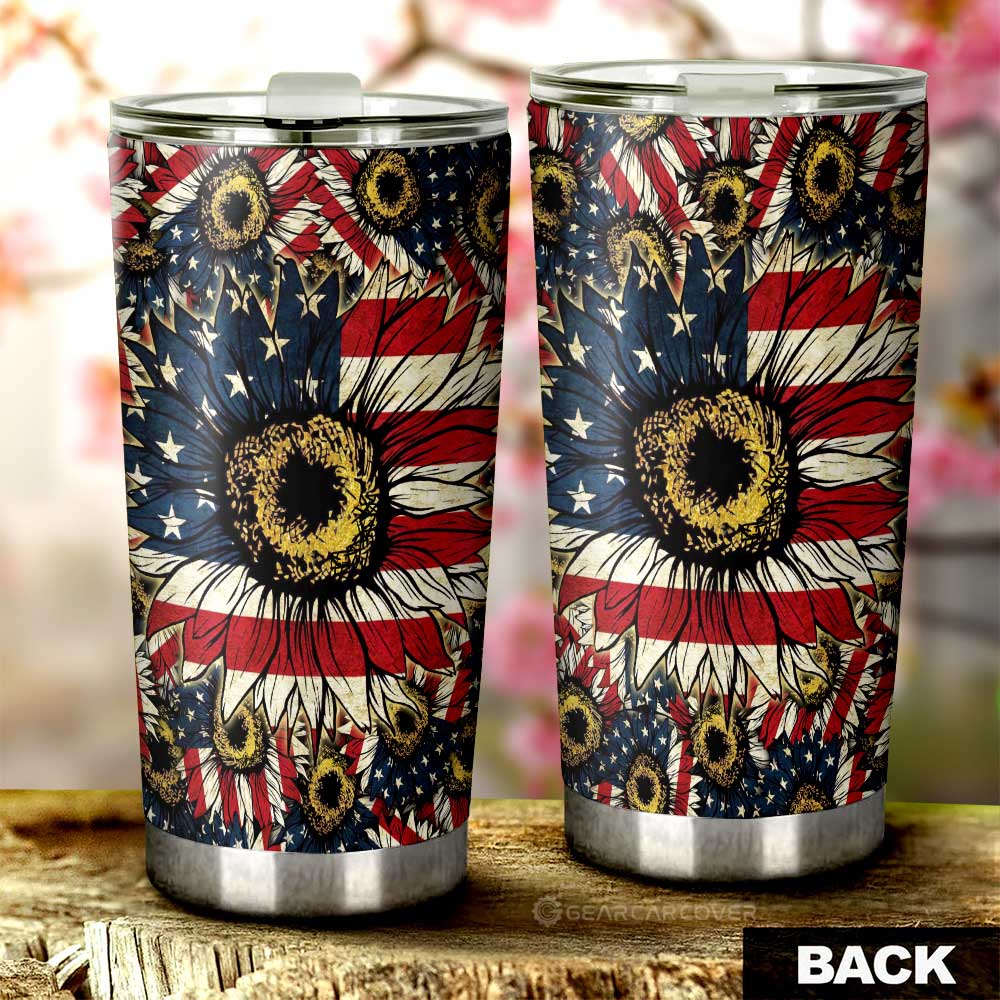 American Sunflower Tumbler Cup Custom Car Accessories