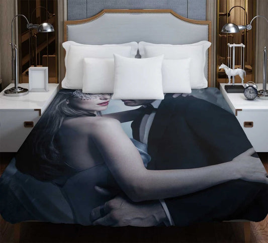 Anastasia and Christian Grey in Fifty Shades Darker Movie Duvet Cover
